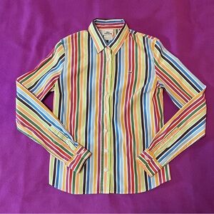 Multi-colored Striped Lacoste Stretch Blouse